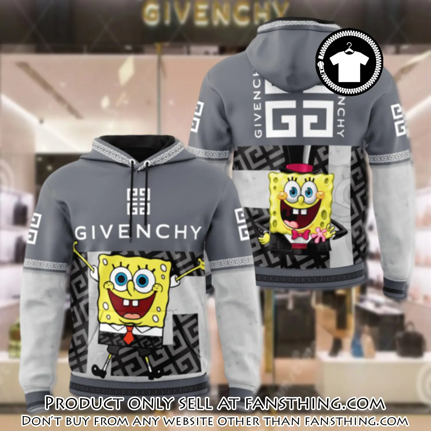 Givenchy spongebob unisex hoodie luxury brand gifts  jh2040 fst5459826